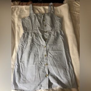 Blue and white pin straight mini dress